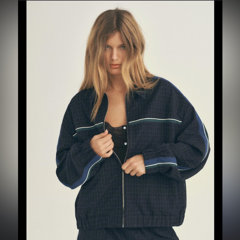 Zara Black checkered striped sport jacket 
Size M